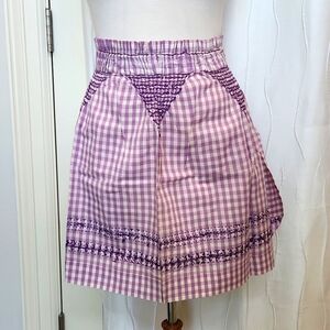 Vintage Purple Plaid Half Apron